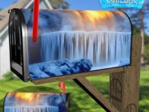 Frozen Waterfall Decorative Rural Farm Mailbox Cover