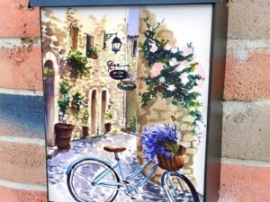 Tuscan Lavender Bicycle Colonial Mailbox Cover