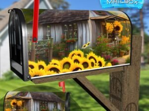 Sunflower Cottage #4 Decorative Rural Farm Mailbox Cover