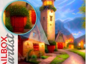 Lovely Summer Village Colonial Mailbox Cover