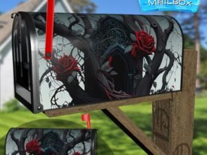 Gothic Garden with Roses #6 Decorative Rural Farm Mailbox Cover