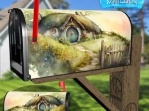 Cute Hobbit Cottage #2 Decorative Rural Farm Mailbox Cover