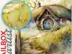 Cute Hobbit Cottage #2 Colonial Mailbox Cover