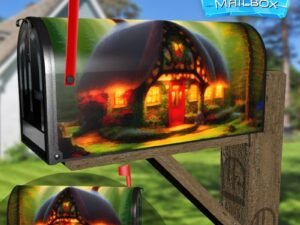 Cozy Riverside Cottage Decorative Rural Farm Mailbox Cover