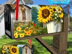 Sunflower Cottage #5 Decorative Rural Farm Mailbox Cover